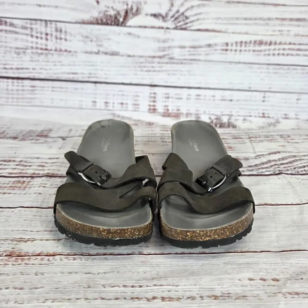 Cristina Francini Shoes Womens Size 8.5 M Leather Slide Sandals Made in Italy Co